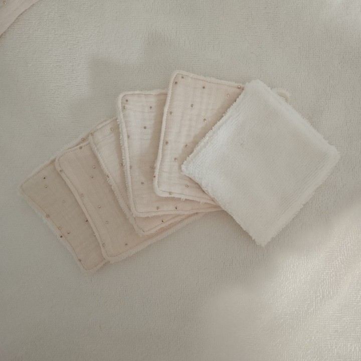 Lingettes Lavables Pois Dorés - Bambou & Coton | Socléfil