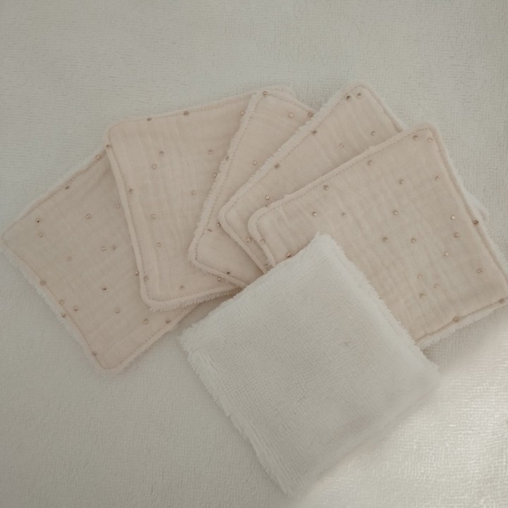 Lingettes Lavables Pois Dorés - Bambou & Coton | Socléfil