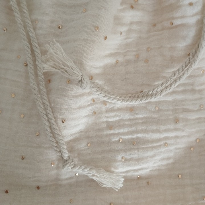 Sac Pochon Pois Dorés Fait Main - Rangement | Socléfil